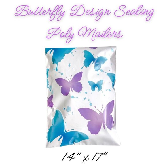 Other - Butterfly Design Poly Mailers Qty 20 Size 14x17